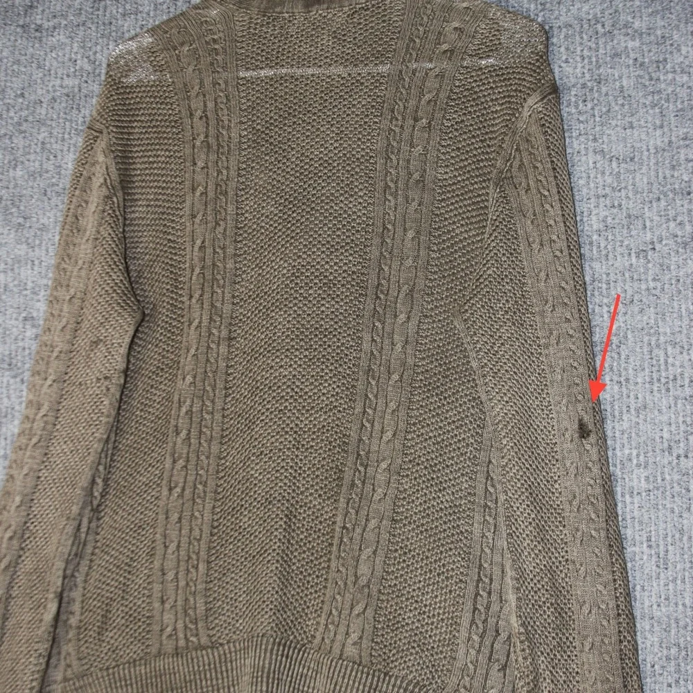 John Varvatos USA Shawl Collar Cardigan Mens M‎ Brown Cable Knit Sweater